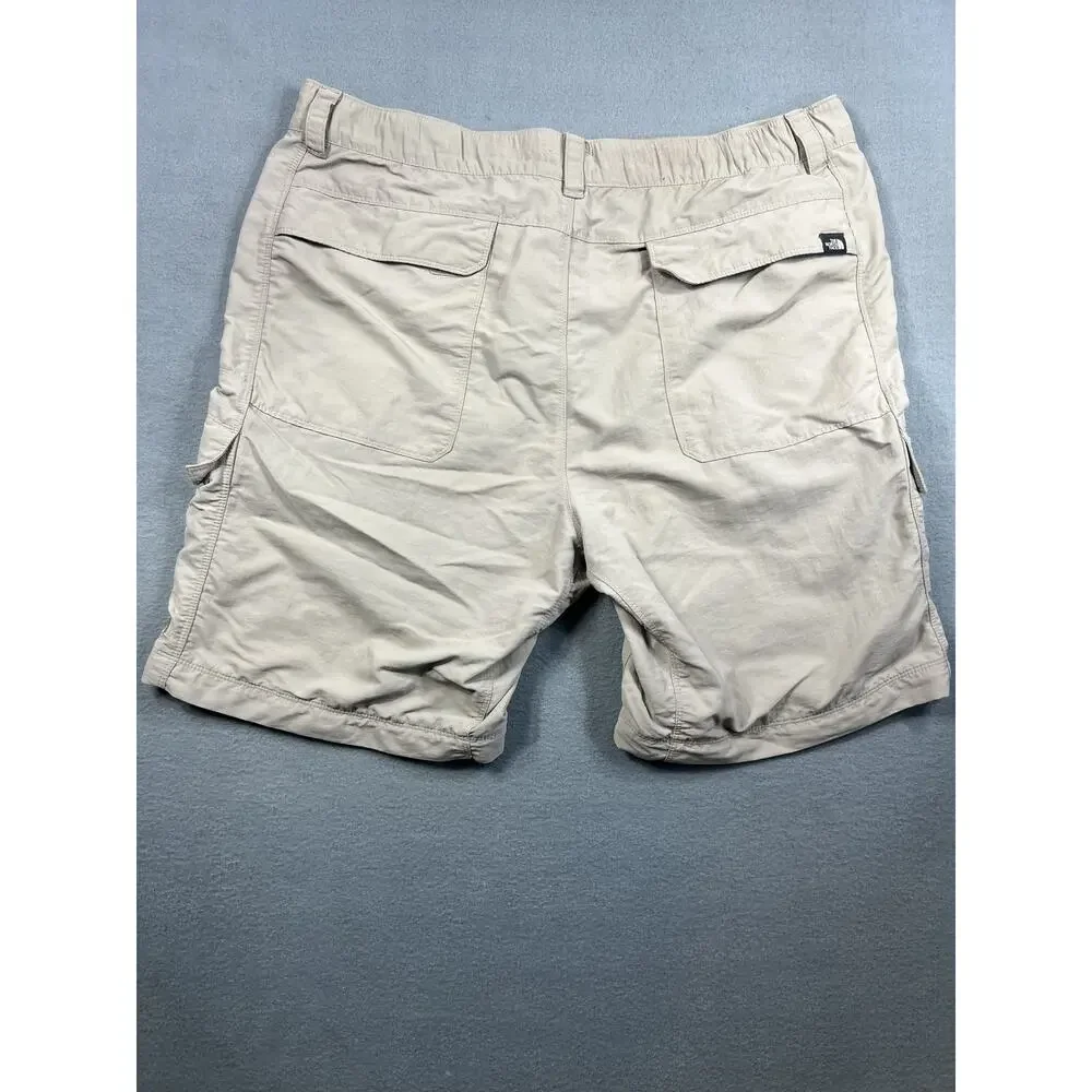 North Face Cargo Shorts for Men - Light Beige, Size L, Outdoor Nylon Wear